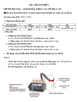 Thực hành Hóa lý dược Bài 2: Độ dẫn điện | Đại học Y dược Thành phố HCM