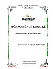 Bài tập môn Nguyên lý thống kê | Trường Đại học Phạm Văn Đồng
