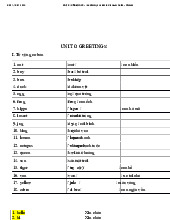 Unit 0: greetings - vocabulary and basic grammar notes môn English Studies| Trường Đại học Thăng Long