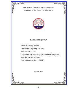 Báo cáo thực tập: Báo chí | Học viện báo chí và tuyên truyền