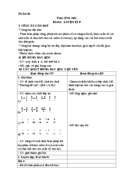 Giáo án Toán lớp 4 Tuần 30 | Kết nối tri thức