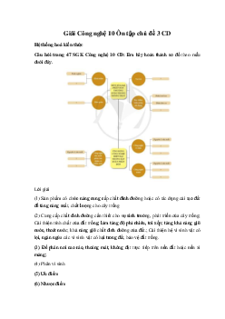 Giải Công nghệ 10 Ôn tập chủ đề 3 CD