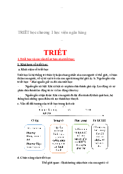 Triết học chương 1 | Triết học Mác - Lênin | Học viện ngân hàng