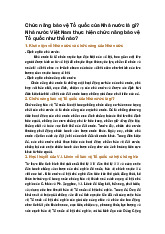 Chức năng bảo vệ Tổ quốc của Nhà nước là gì? Nhà nước Việt Nam thực hiện chức năng bảo vệ Tổ quốc như thế nào?