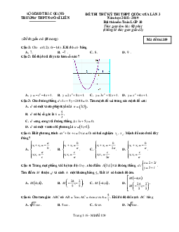 Đề thi thử Toán 10 THPTQG 2019 lần 3 trường Ngô Sĩ Liên – Bắc Giang