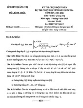 Đề chọn đội tuyển thi HSG QG môn Toán THPT năm 2025 – 2026 sở GD&ĐT Quảng Trị