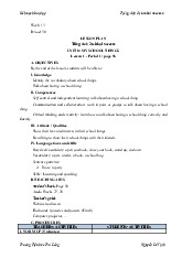 Giáo án môn Tiếng anh lớp 3 - Unit 8: My school things | Bộ sách Global Success | Tiểu học ( Chương trình mới)