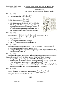 Đề thi học kì 1 Toán 9 năm 2022 – 2023 sở GD&ĐT Thái Bình