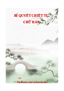 Bí quyết chiết tự chữ Hán