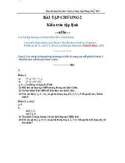 Bài tập kiến trúc tập lệnh - Tổ chức và Cấu trúc Máy tính II | Trường Đại học CNTT Thành Phố Hồ Chí Minh