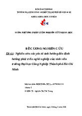 Báo cáo Nghiên cứu các yếu tố ảnh hưởng đến định hướng phát triển nghề nghiệp của sinh viên môn Phương pháp luận nghiên cứu khoa học | Trường Đại học Công nghiệp Thành phố Hồ Chí Minh