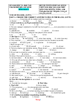 TOP 5 đề thi thử vào lớp 10 Chuyên Anh Sở GD TP HCM (có lời giải)