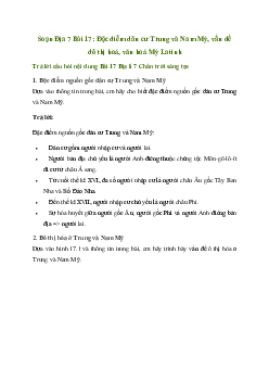 Giải Địa lí 7 Bài 17: Đặc điểm dân cư Trung và Nam Mỹ, vấn đề đô thị hoá, văn hoá Mỹ Latinh | Chân trời sáng tạo