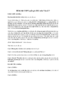 Đề thi thử THPT Quốc gia môn Ngữ Văn  năm 2021 - Đề 7 (có đáp án)