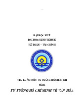 Tư tưởng HCM về văn hoá | môn tư tưởng Hồ Chí Minh | trường Đại học Huế