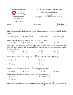 Đề thi thử THPT Quốc gia 2021 môn Toán trường iSchool, Hà Tĩnh