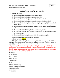 Ngân hàng câu hỏi tự luận ôn tập môn Kế toán tài chính | Học viện Công nghệ Bưu chính Viễn thông