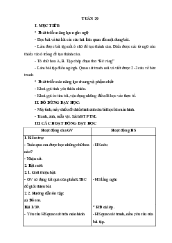 Tuần 29 | Giáo án buổi 2 Tiếng Việt học kì 1 | Cánh diều