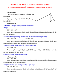 Bài tập Hình học 9 theo chủ đề
