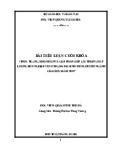 BÀI TIỂU LUẬN CUỐI KHÓA | Học viện Hành chính Quốc gia