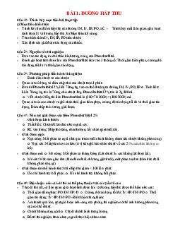 Tài liệu ôn thi môn Dược lý học / Đại học nội vụ Hà Nội