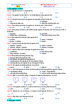 Đề 6 kiểm tra cuối học kỳ 1 Hóa 10 chân trời sáng tạo (có đáp án)