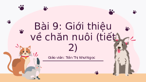 Giáo án điện tử Công nghệ 7 Bài 9 Kết nối tri thức: Giới thiệu về chăn nuôi