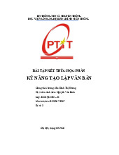 Bài tập kết thúc học phần môn Kỹ năng tạo lập văn bản | Học viện Công Nghệ Bưu Chính Viễn Thông
