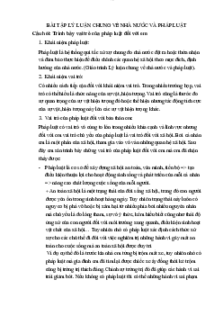 Bài tập lý luận chung về nhà nước và pháp luật học phần Lý luận chung