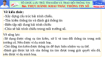 Giáo án điện tử Tin học 8 Bài 3 Kết nối tri thức: Thực hành: Khai thác thông tin số