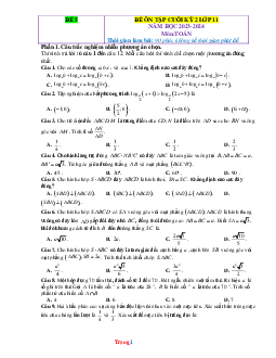Đề kiểm tra học kỳ 2 Toán 11 sách Kết nối tri thức - Đề 5 (có đáp án)