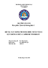 Xây dựng thương hiệu nước tăng lực không caffeine Winnergy | Bài thảo luận quản trị thương hiệu