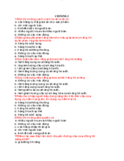 Trắc nghiệm kinh tế vi mô chương 2, 3 | Trường đại học Thương mại