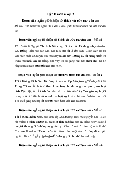 Viết đoạn văn ngắn (từ 4 đến 5 câu) giới thiệu sở thích và ước mơ của em | Tập làm văn lớp 3 Chân trời sáng tạo