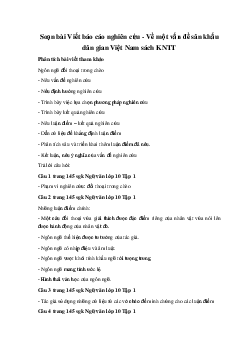 Soạn bài Viết báo cáo nghiên cứu - Về một vấn đề sân khấu dân gian Việt Nam sách KNTT
