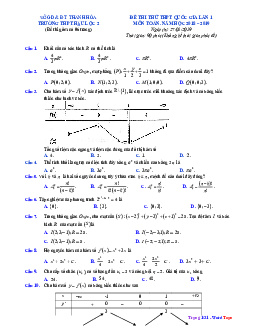 Đề thi thử Toán THPTQG 2019 lần 1 trường THPT Hậu Lộc 2 – Thanh Hóa