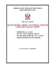 Tài liệu tiểu luận cuối kỳ '' Sự cố chất lượng của Toyota''