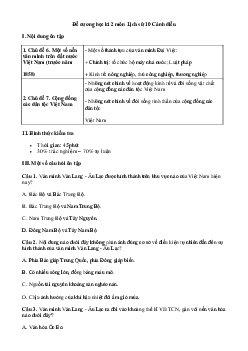 Đề cương ôn tập học kì 2 môn Lịch sử 10 sách Cánh diều