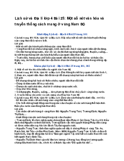 Lịch sử và Địa lí lớp 4 Bài 25: Một số nét văn hóa và truyền thống cách mạng ở vùng Nam Bộ | Chân trời sáng tạo