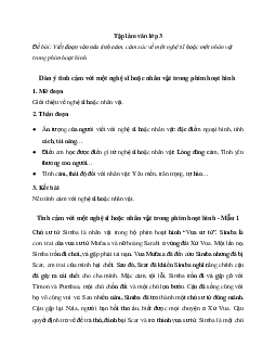 Nêu tình cảm với một nghệ sĩ hoặc nhân vật trong phim hoạt hình | Tập làm văn lớp 3 Chân trời sáng tạo