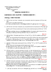 Đáp án Bài tập Hóa Đại cương 2 chương 1+2+3 - Hóa đại cương 1 | Trường Đại học Khoa học Tự nhiên, Đại học Quốc gia Thành phố Hồ Chí Minh