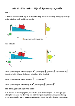 Vật lí 10 Chân Trời Sáng Tạo - Bài 11: Một số lực trong thực tiễn