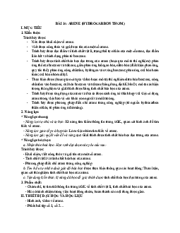 Bài 14: Arene (Hydrocarbon thơm) | Giáo án Hóa 11 Chân trời sáng tạo