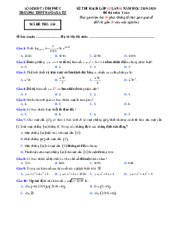 Đề thi chuyên đề Toán 12 lần 2 năm 2019 – 2020 trường Ngô Gia Tự – Vĩnh Phúc