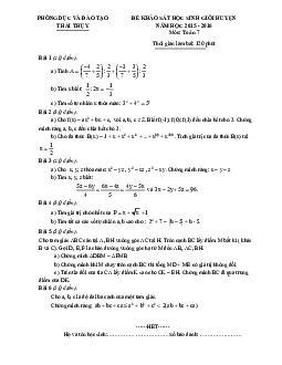 Đề khảo sát HSG huyện Toán 7 năm 2015 – 2016 phòng GD&ĐT Thái Thụy – Thái Bình