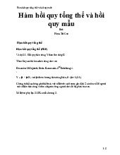 Hàm hồi quy tổng thể và hồi quy mẫu. Môn Xác suất thống kê(XSTK) | Đại học Trường Đại học Công nghệ thông tin, Đại học Quốc gia Thành phố Hồ Chí Minh.