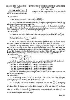 Đề thi học sinh giỏi tỉnh Toán 11 năm 2023 – 2024 sở GD&ĐT Hà Tĩnh