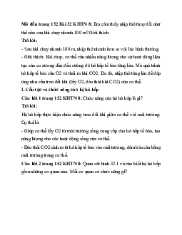 Giải Khoa học tự nhiên 8 bài 32: Hệ hô hấp ở người | Cánh diều