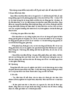 Vận dụng quan điểm toàn diện để lý giải một vấn đề của thực tiễn học phần Triết học Mac-Lênin