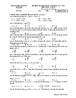 Đề thi học kỳ 2 Toán 11 năm 2017 – 2018 trường THPT Đông Hà – Quảng Trị